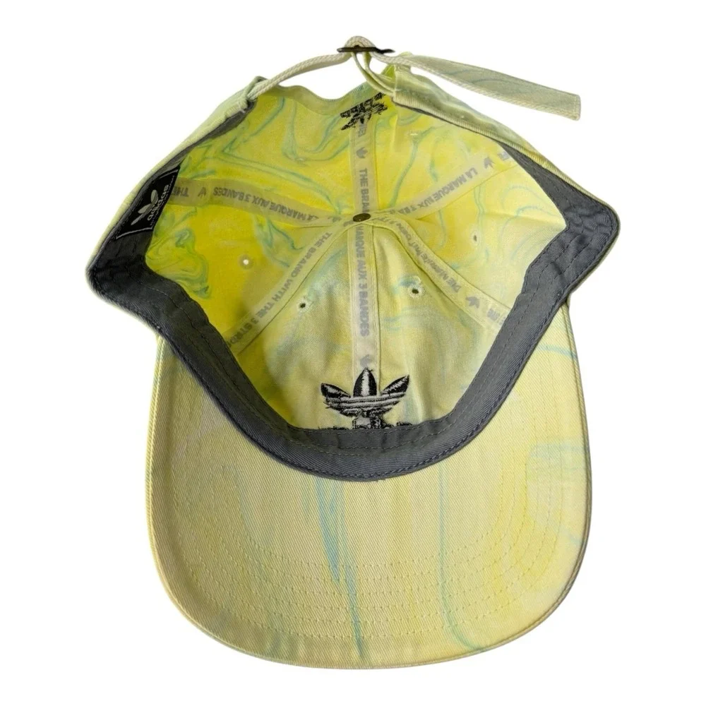 Adidas Originals Marbled Yellow Blue Trefoil Dad Hat Adjustable Cotton Cap